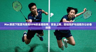 Mac系统下配置与使用VPN的全面指南，安全上网、隐私保护与远程办公必备技能